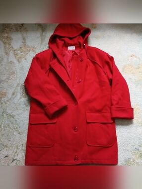 Vintage Red Hooded Coat